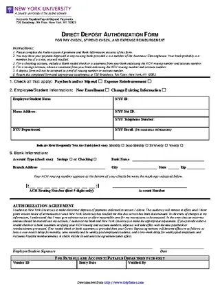 Forms New York Direct Deposit Form 2