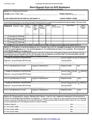 Forms New York Direct Deposit Form 3