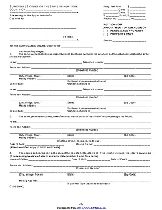 New York Guardianship Form 2