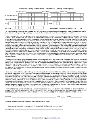 Forms New York Liability Release Form 1