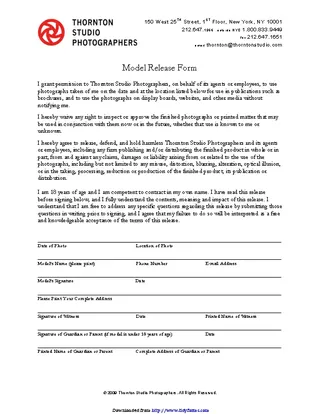 Forms New York Model Release Form 2