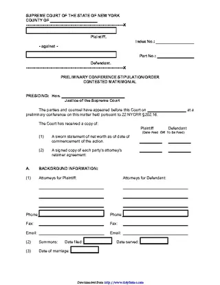 Forms New York Separation Agreement Template