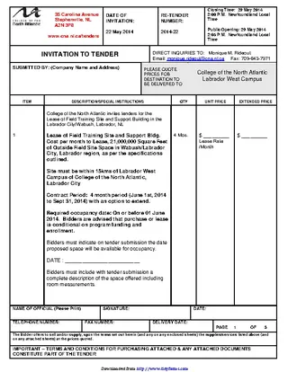 Newfoundland And Labrador Lease Agreement Form