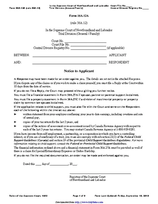 Newfoundland And Labrador Response Form