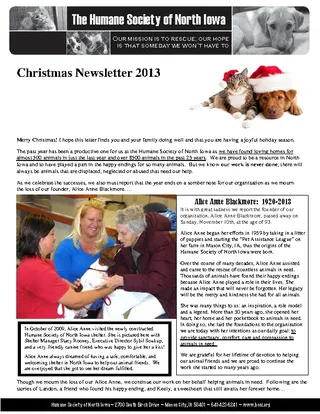 Newsletter Of Christmas