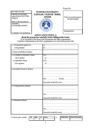 No Objection Certificate Form