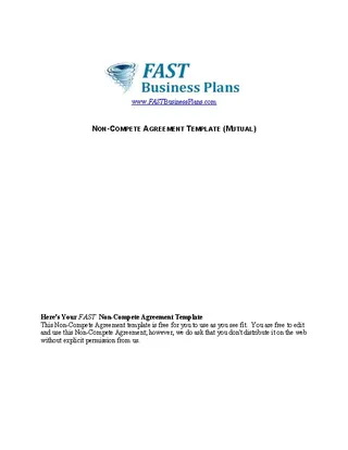 Forms Non Compete Agreement Template 1