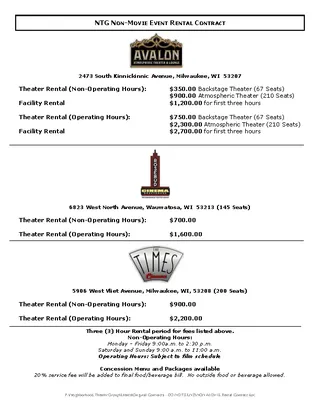 Non Movie Rental Contract Template