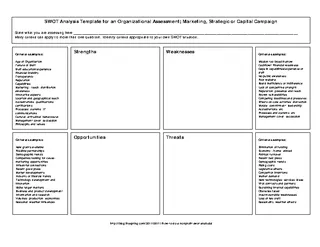 Forms Nonprofit Swot Analysis Template