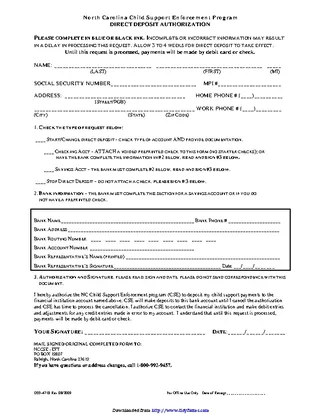 Forms North Carolina Direct Deposit Form 3