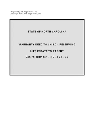 North Carolina Warranty Deed To Child