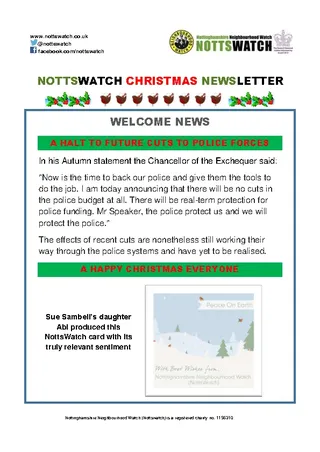 Nottswatch Christmas Newsletter