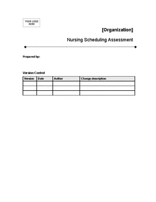Forms Nursing Schedule Assessment Form
