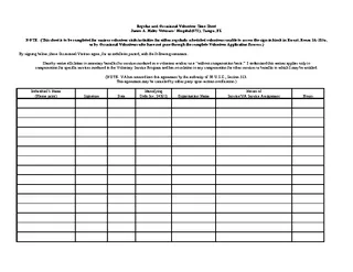 Occasional Volunteer Time Sheet