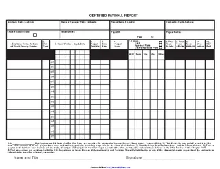 Ohio Certified Payroll Report