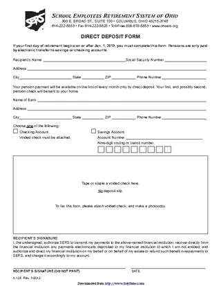 Forms Ohio Direct Deposit Form 2