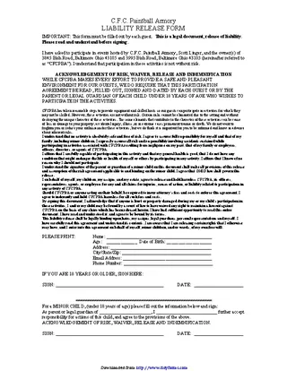 Forms Ohio Liability Release Form 1