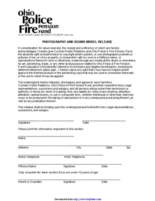Forms Ohio Model Release Form 2