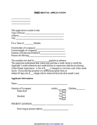 Ohio Rental Application