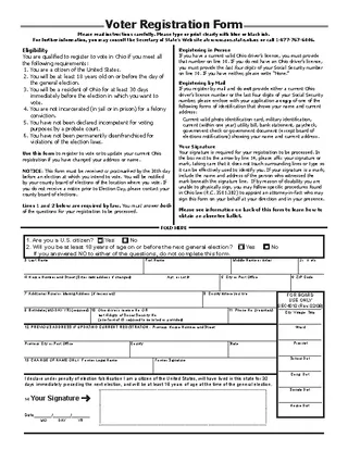 Forms Ohio Voter Registration Form