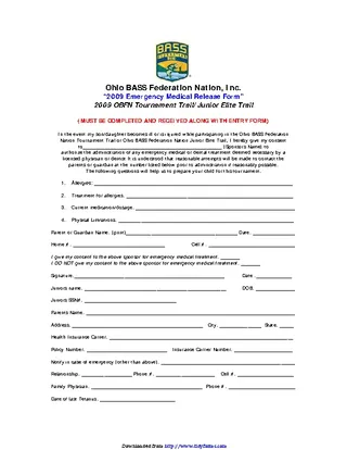 Forms Ohio Youth Medical Release Form 3