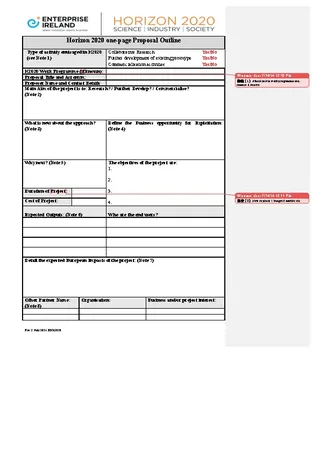 Forms One Page Marketing Proposal Outline Template