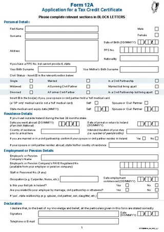 Forms Online Application For A Tax Credit Certificate