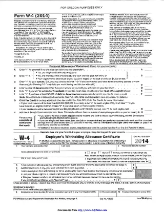 Forms Oregon Form W 4 2014