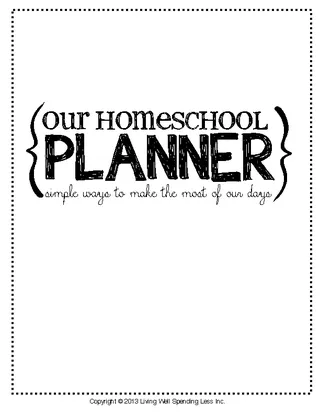 Our Home School Day Planner
