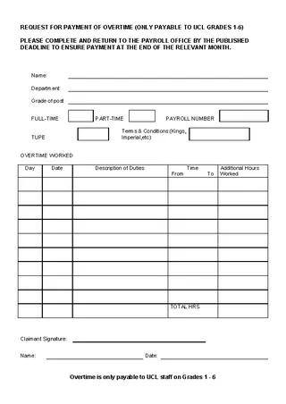 Forms Overtime Sheet Template Download In Ms Word Format