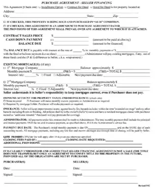 Forms Owner Financing Contract