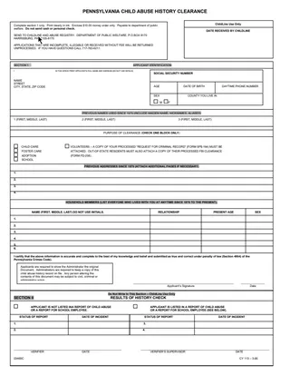 Forms PA State Child Abuse Clearance PDF