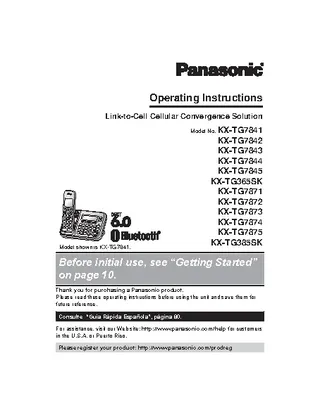 Panasonic Owners Manual Sample