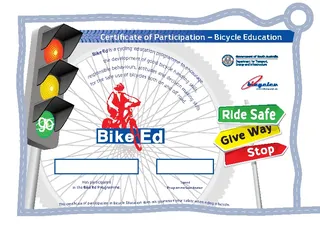 Participation Bike Riding Certificate