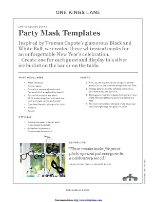 Party Mask Template