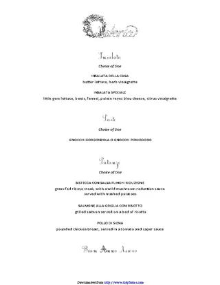 Forms Party Menu Template 1
