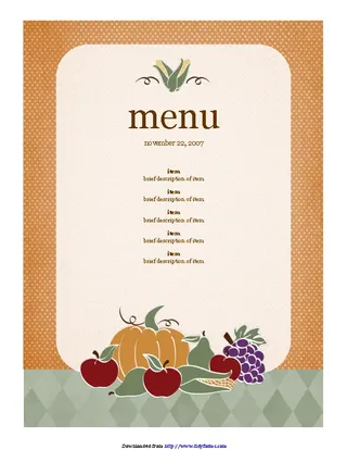 Forms Party Menu Template 2