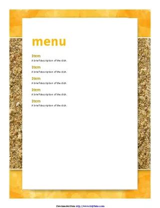 Forms Party Menu Template 3