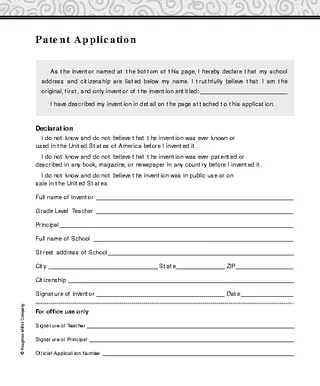 Forms Patent Application Template