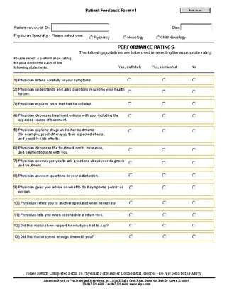 Patient Feedback Template