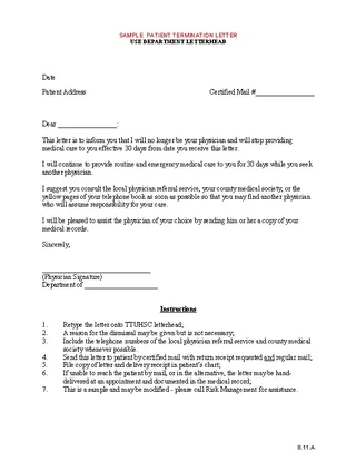 Patient Termination Letter