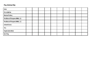 Pay Advice Slip Template