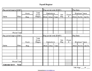 Forms Payroll Register Template