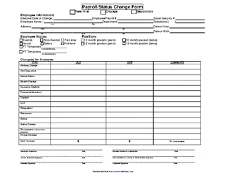 Forms Payroll Status Change Form