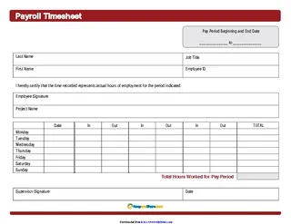 Forms Payroll Time Sheet