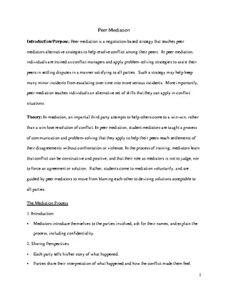 Peer Mediation Confidentiality Agreement