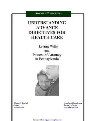 Pennsylvania Advance Directive For Health Care