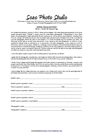 Forms Pennsylvania Model Release Form For Minors