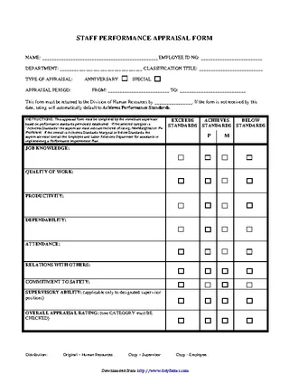 Performance Appraisal Form