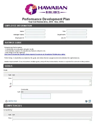 Performance Development Plan Free Pdf Template Download